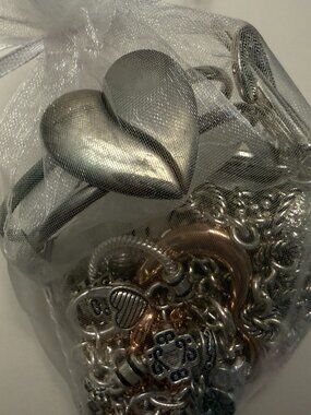 Mystery Jewelry Bag Hearts Necklace Bracelets Earrings Keychain Clip On